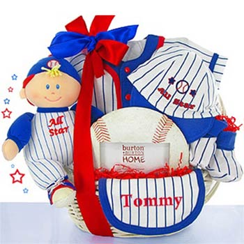 Personalized Baby Boy Baseball Gift Basket