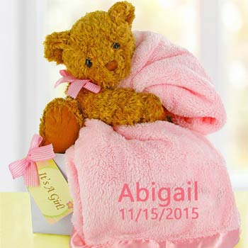 Personalized Baby Girl Bear Box