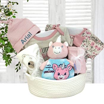 Personalized Baby Girl Gift Basket