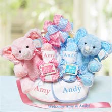 Personalized Twins Gift Basket