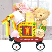 Baby Girl Bear Radio Flyer Wagon