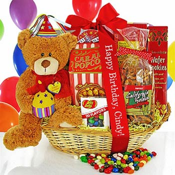 Birthday Teddy Bear Gift Basket