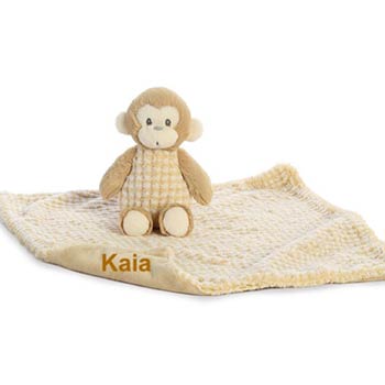 Personalized Monkey Buddy Gift Blanket