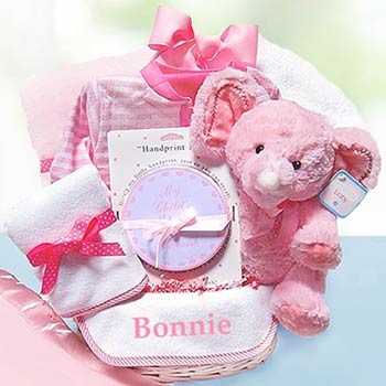 Personalized Minky Dots Baby Basket