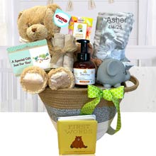 Teddy Bear Rope Basket for New Baby