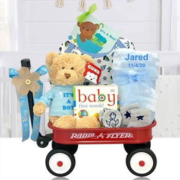 Baby Boys First Teddy Bear Basket