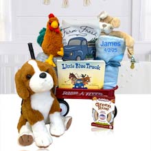 Puppy Dog Gift Basket for Baby