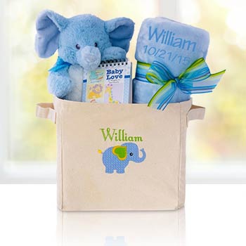 Baby Boy Elephant Tote