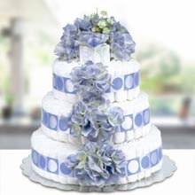 Bloomers Baby Classic Blue Diaper Cake