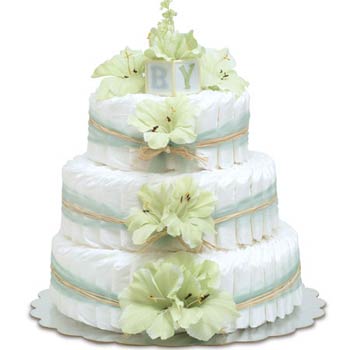 Bloomers Baby Hawaiian Mint Green Diaper Cake