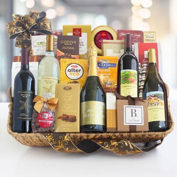 Deluxe Corporate Wine Gift Basket