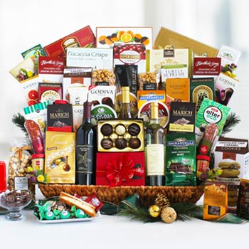 Corporate Deluxe Christmas Wine Basket