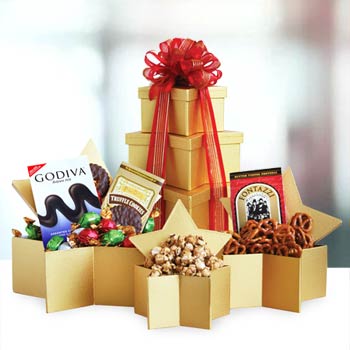 Holiday Star Chocolate Gift Tower