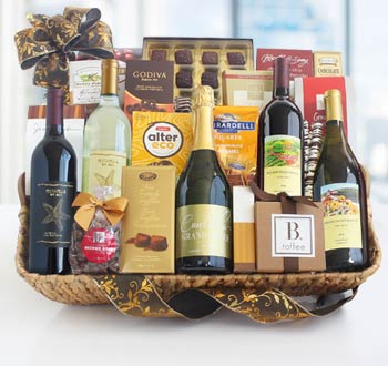 gift wine corporate deluxe basket baskets