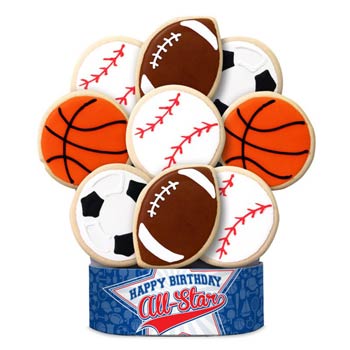 Sports Birthday Cookie Bouquet