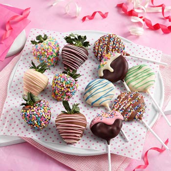 Chocolate-covered Strawberries and Cookie Pops