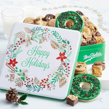 Mrs. Fields Happy Holidays Cookie Tin