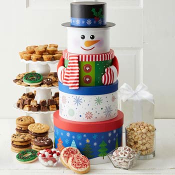Mrs. Fields Happy Holiday Snowman Tower
