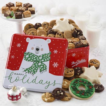 Mrs. Fields Happy Holidays Cookie Tin