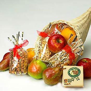 Fruit and Nut Cornucopia Basket