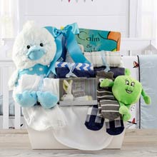 Deluxe Gift Basket for Baby Boy