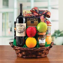 Fruit and Red Wine Gourmet Basket