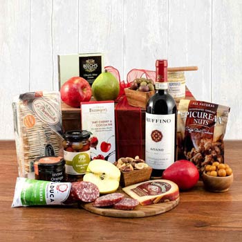 Chianti Wine and Fruit Gourmet Gift Basket